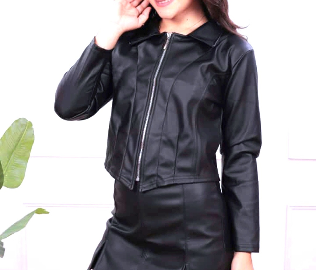 CASACA CAMISERO CUERINA NEGRO